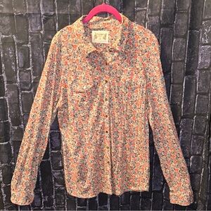 RUFF HEWN Women’s Floral 2 Pocket Top Sz XL GUC
